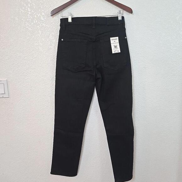 NWT Splendid women's High Waist Slim Kick Crop Ankle Straight Black  Jeans US 28 - Picture 5 of 9